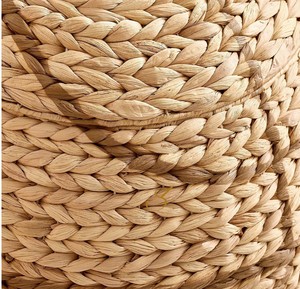 Rugby Ball Water Hyacinth Toy Basket with Handles Woven Kids Storage Box Wicker Decorative Sports Laundry Hamper - Product Image 2