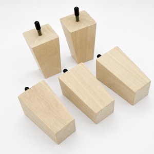 Pied de meuble rectangulaire en bois massif, design minimaliste, installation facile, base de canapé, utilisation à domicile ou au bureau, pied de canapé en bois massif - Product Image 1