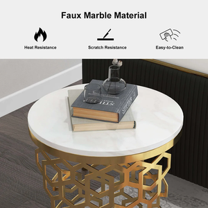 Geometrical Etching Design <b>Table</b> Modern Furniture <b>Marble</b> <b>Top</b> with Round Shape Corner <b>Table</b> for Living Room, Drawing Room - Product Image 5