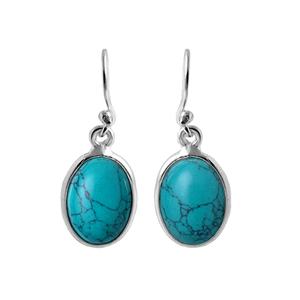 Boucles d'oreilles pendantes en argent sterling 925 faites à la main avec pierre précieuse turquoise, bijoux vintage pour fête, cadeau pour femmes - Product Image 1