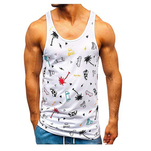 Débardeur de sport pour homme, taille US, avec logo personnalisé, 65% coton, respirant, uni, pour fitness, course à pied, basketball, entraînement, gym - Product Image 2