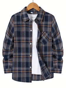 Camisa a Cuadros Premium para Hombre, Estilo Casual, Manga Larga, Mezcla de Algodón Twill, Moda Urbana, OEM, ODM, Logotipo Personalizado - Product Image 2