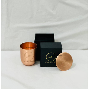 Handmade Copper Metal Candle Jar With Lid Brushed Rose Gold Empty Candle Vessel For Soy <b>Wax</b> Custom Logo Private Label Home Decor - Product Image 5