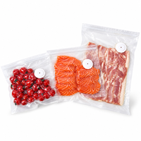 Sacs à valve gaufrés réutilisables PA/EVOH/PE, hermétiques et peu encombrants pour le stockage sous vide de viande, fruits de mer et aliments surgelés
