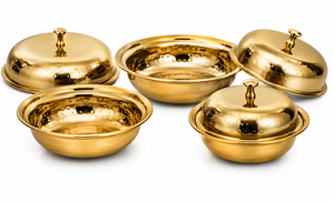 Juego de Ollas de Cobre Puro Martillado de Primera Calidad con Revestimiento de Estaño, Utensilios de Cocina Tradicionales Aptos para Horno, Juego de Regalo Elegante para Servir y Cocinar - Product Image 3