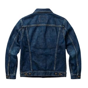 Men Dark Blue Breathable 100% Cotton Classic <b>Denim</b> <b>Jacket</b> Heavyweight Button Up Casual Jean Coat High Quality <b>Jackets</b> - Product Image 2