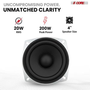 Subwoofer per Auto da 4 Pollici 200W, 4 Ohm, Altoparlante di Ricambio per Bassi Profondi, Categoria Subwoofer - Product Image 2