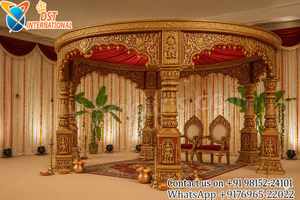 Mandapam Tradicional Kalyana para Bodas del Sur de la India, Exportaciones DST, Estilo Clásico, Tamaños Personalizados, Pilares de Fibra Duraderos, Mandapam Redondo - Product Image 2