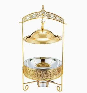 Elegant Stainless Steel Golden Chafer Set <b>Buffet</b> Food <b>Warmer</b> for Banquet and Event Catering At Best Price - Product Image 1