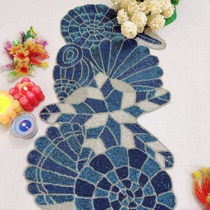 Handmade Cotton Embroidered Flower Placemat Rectangular Shape Palm Leaf <b>Foundation</b> Home Decoration Dining Room Use - Product Image 3