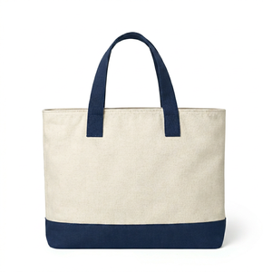 Custom Logo Shopping Tote Reusable Grocery <b>Bag</b> Everyday Carrying <b>Bag</b> Heavy Duty Cotton Canvas Beach Tote <b>Bag</b> with Zippered - Product Image 2