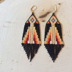 Boucles d'oreilles en perles de verre faites à la main avec sac à main assorti, ensemble de bijoux de luxe en perles de verre faites à la main avec boucles d'oreilles - Product Image 4
