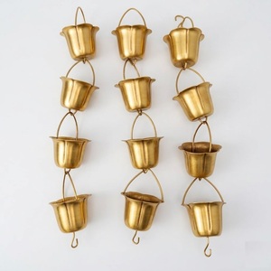 Cadena de Lluvia Decorativa para Exteriores, de Metal en Forma de Embudo, Reemplazo de Bajante de Canalón, Acabado Cobre, Elemento de Agua para Jardín, Mejor Precio - Product Image 4