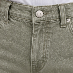 Jean en denim vert sauge pour homme, coupe droite, coupe classique, pantalon décontracté tendance, motif texturé, cinq poches, streetwear - Product Image 4