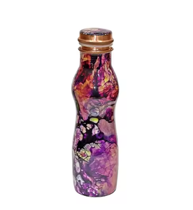 Galaxy <b>Ink</b> Pattern Copper Water Bottle Curved Designer Bottle Reusable Leakproof Drinkware Travel Office Gift - Product Image 1