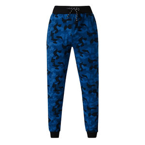 Men’s Blue Camo Print Tracksuit Set <b>Hooded</b> <b>Zip</b> Up Jacket & Slim Jogger Pants Casual Athletic Sportswear Custom OEM Wholesale - Product Image 2