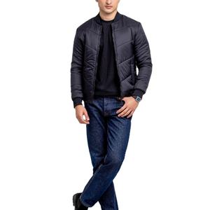Chaquetas acolchadas sólidas de corte regular con cuello acanalado para hombre - Product Image 2