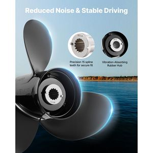 Elica Fuoribordo Migliorata in Alluminio a 15 Denti Scanalati per Motori Mercury 40-140 HP, Adatta a Ingranaggi da 4-1/4 Pollici, Elica Marina OEM - Product Image 6