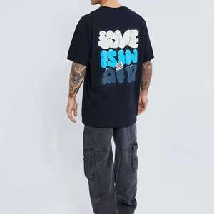 เสื้อยืดสตรีทแวร์ 250 GSM ผ้าฝ้าย 100% สำหรับผู้ชาย พร้อมโลโก้ เสื้อยืดแขนสั้น พิมพ์ลายกราฟิกโฟมพัฟ 3 มิติ แบบกำหนดเองสำหรับผู้ชาย - Product Image 4
