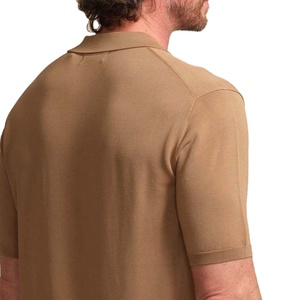 Meilleures ventes : T-shirt d'été personnalisé pour homme, col zippé, manches courtes, motif uni, en tissu tricoté à séchage rapide 2026 - Product Image 3