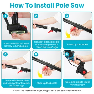 Cizalla Eléctrica Inalámbrica para Podar Motosierra 4in-6in Polos de Extensión de 5.5FT 3.0Ah Baterías Sin Escobillas SK5 Blade 2Pcs para - Product Image 4