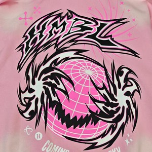 <b>Pink</b> Hooded <b>Tracksuit</b> <b>Set</b> Sublimation Print Streetwear Loose Fit Full Length Drawstring Pants Unisex Adult Winter Breathable - Product Image 4