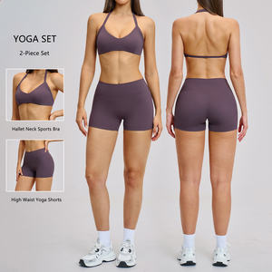 Gym Shorts Ladies Sets Top and Bottom Women Yoga Fitness Set Essentials Tracksuit Active Wear Top Women Shorts and Bra - Product Image 5