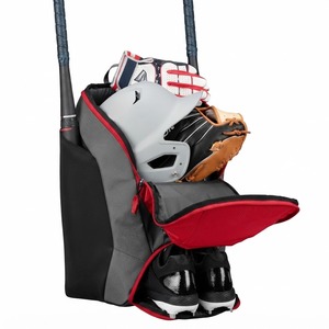Mochila de Béisbol de Nailon Roja y Gris con Compartimentos para Bates, Capacidad de 30-40L, Organizador Deportivo - Product Image 2