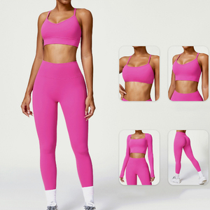Conjunto de Yoga para mujer, ropa de gimnasio para entrenamiento, conjunto de Yoga transpirable para mujer, conjuntos de Yoga de nailon para adultos - Product Image 5