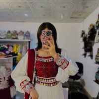 Nouvelle Arrivée Robes Ethniques en Chiffon Brodé de Dentelle Kuchi Tribales pour Femmes, Maxi à Manches Longues, Éco-Responsables, en Promotion