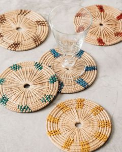 Premium Classic Handmade Rattan <b>Coasters</b> Natural Woven Eco-Friendly <b>Heat</b> Resistant Table Drink Mats for Stylish Home Decor - Product Image 2