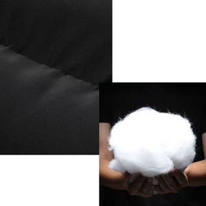 Manteau long matelassé noir à capuche pour homme, doudoune épaisse d'hiver avec fermeture éclair - Product Image 3