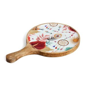 Mango Wood Pizza Serving <b>Tray</b> Stylish Round Snack Plate Decor Multipurpose Organizer & Gift Available for Sell At Lowest Price - Product Image 1