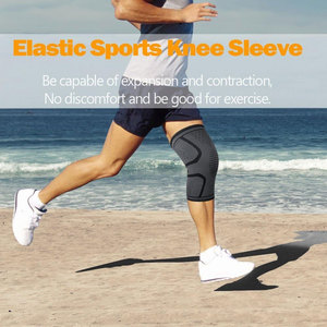 Genouillère de compression élastique grise en polyester pour homme – Soutien sportif - Product Image 6