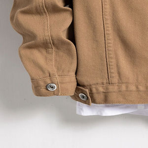 Veste en jean kaki sur mesure de haute qualité pour homme, coupe ajustée, en coton, style camionneur, marron vintage, décontractée, pour homme - Product Image 6