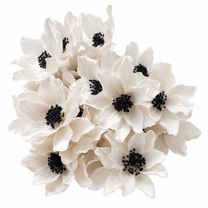 Venta al por Mayor de Flores Artificiales de Madera Sola Decorativas, Anémonas Japonesas Sostenibles de Primera Calidad, 11 cm, Blancas, con Aceite Esencial, Hechas a Mano, VADEE - Product Image 1