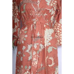 Robe midi pour femme, imprimé floral écologique, manches coréennes, imprimé numérique, col en V, 100% coton, moulante, soirée, formelle, décontractée - Product Image 6