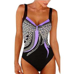 Maillot de bain une pièce dos nu imprimé léopard pour femme, extensible, en Spandex et Polyester, style bandeau, coupe classique, devant uni - Product Image 5