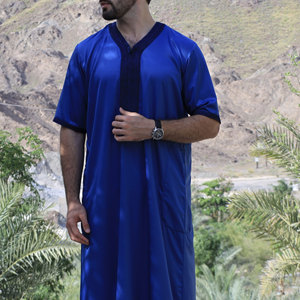 Haya Custom Islamic <b>Thobe</b>-OEM Manufacturer High Quality Polyester Fabric Spring Anti-Shrink Anti-Static Stand Collar Long - Product Image 3