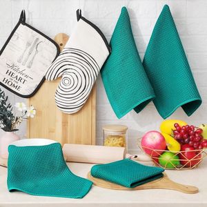 Panni da cucina in spugna di cotone 100% ultra morbidi, ad asciugatura rapida, 30x30 cm, confezione da 6 in verde acqua, asciugamani assorbenti - Product Image 5