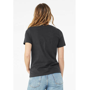 Camiseta de Manga Corta con Cuello en V para Mujer, Jersey Regular, Transpirable, de Algodón, con Parches Bordados, Diseño OEM, Secado Rápido, Ecológica, para Verano - Product Image 5
