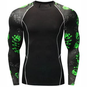Camiseta de compresión al por mayor, Rashguard sublimado de manga larga, Rashguard BJJ personalizado para hombre, Servicio OEM, Personalizado - Product Image 1