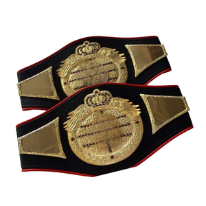 เข็มขัดแชมป์คู่แบบกำหนดเองพร้อมมงกุฎทองคำและตราสัญลักษณ์ปีกนก เข็มขัดแชมป์มวยปล้ำ รุ่นสะสมคุณภาพสูง - Product Image 6