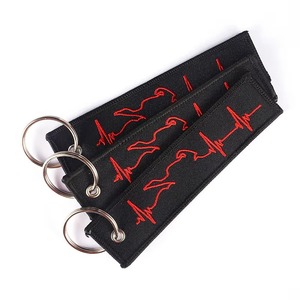 Patch House Porte-clés brodé rectangulaire en tissu tissé, applique à coudre, cadeau - Product Image 5