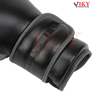 Gants de boxe en cuir artificiel noir et gris, robustes, ergonomiques, avec logo personnalisé, pour la vente en gros, fabricant OEM/ODM - Product Image 6