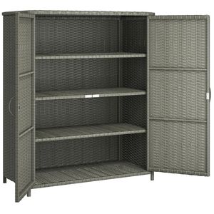 Armadio da Esterno Grigio Scuro con Pratica Piattaforma per Organizzazione - Product Image 5