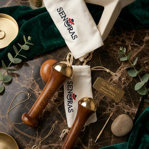 Masseur manuel pour le visage, le cou, la gorge et le corps Senoras avec poignée en bois, modèle 003, pour raffermir la peau - Product Image 2