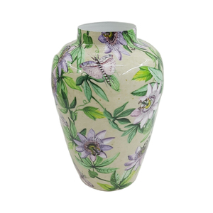 Jarrón de Metal Decorativo con Diseño de Flores y Hojas, Acabado Esmaltado, para Decoración del Hogar y Bodas - Product Image 1