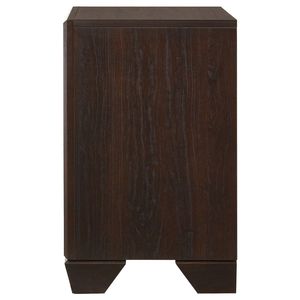 Mesita de noche rectangular de 2 cajones con acabado en cobre color cacao oscuro - Product Image 5