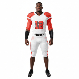 Uniforme de football américain unisexe de qualité supérieure, tendance, prix raisonnable, design personnalisé sublimé, ensemble 2 pièces, short - Product Image 1